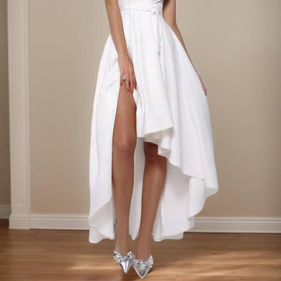 Women Silver Slingback Kitten Heels Pointed Closed Toe Low Heel with Buckle - Picture 4 of 6